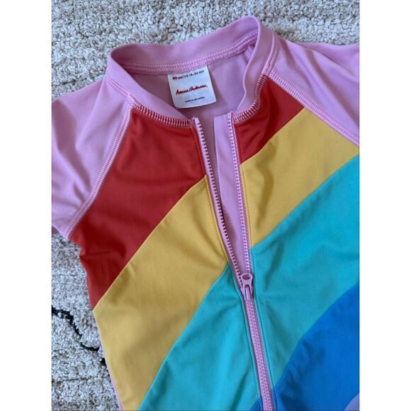 Hanna Andersson 18-24 Months Baby Girl Swim Suit Rash Guard Romper - Picture 2 of 5